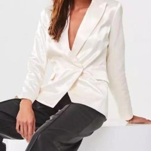 Forever21 Career Jacket in Ivory